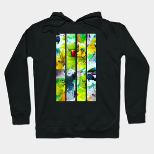 Modern Aquarell Parrots Exotic Bird Pattern Hoodie